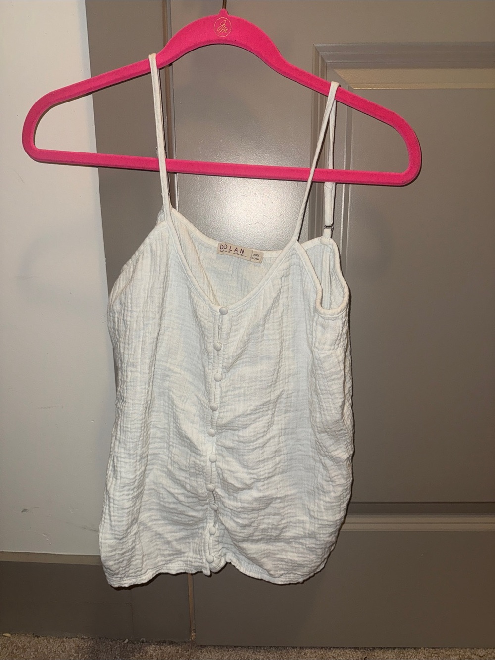 dolan White Gauze Button-Front Cami with Adjustable Straps
